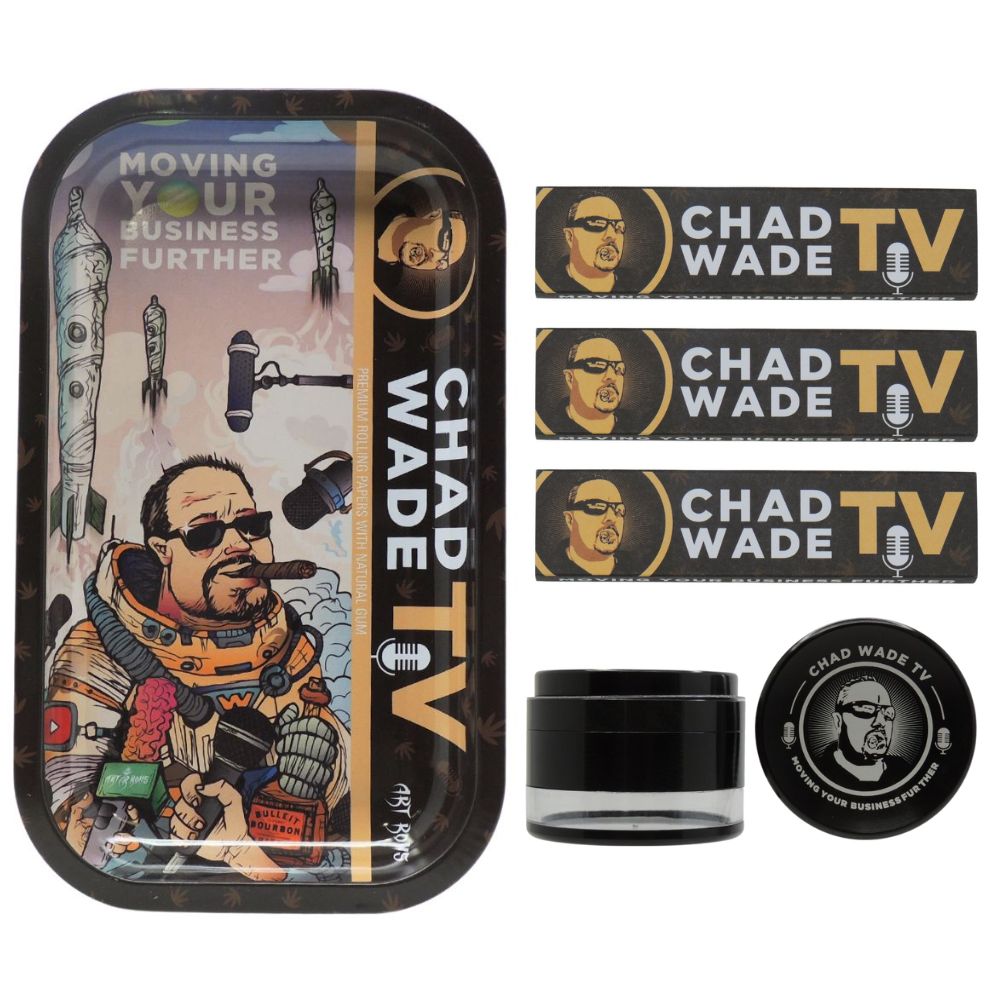 Chad Wade TV Rolling Papers/Tray/Grinder Combo