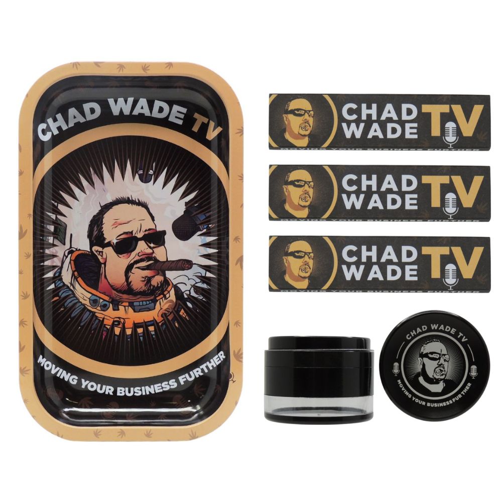 Chad Wade TV Rolling Papers/Tray/Grinder Combo